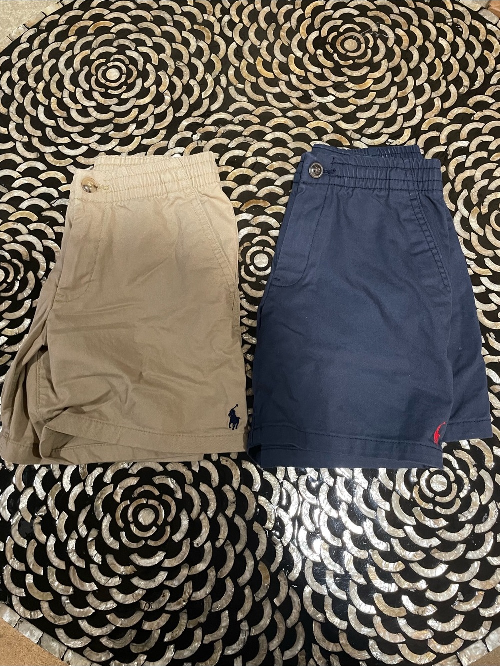 Polo by Ralph Lauren Khaki and Navy Drawstring Shorts Bundle